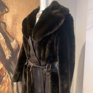 Vintage 1970's Faux Fur Penny Lane Coat Made in England.  Sz M